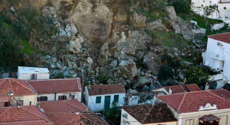 κατολίσθηση, Λέσβος