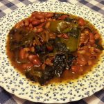 Φασόλια χάντρες με πιπεριές και σπανάκι