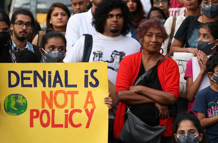 People take part in Global Climate protest in Bangalore